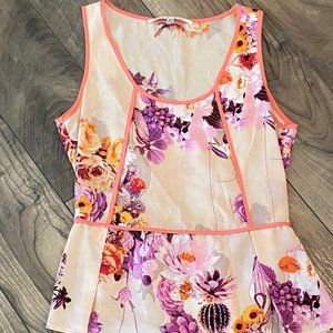 Structured Floral Dressy Tank Top